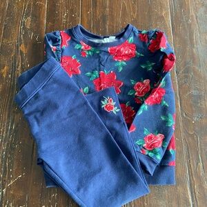 Vibrant Floral Sweatshirt Blue and Red